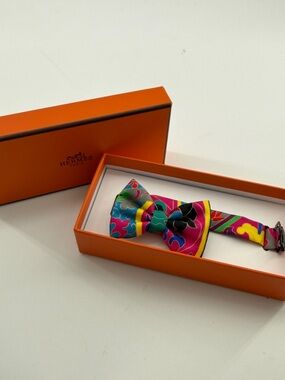 Hermes Colorful Silk Bow Tie
